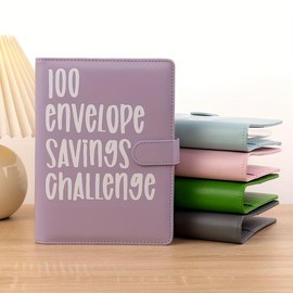 MYSTRISA 100 ENVELOPE CHALLENGE BINDER Easy and fun way to save $5050,Budget Binder with Cash Envelope Piggy Bank for Budget Planners and Savings Money Bank - Color: red