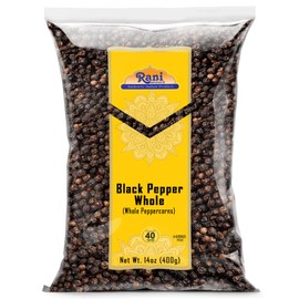 Rani Black Pepper Whole (Peppercorns), Premium MG-1 Grade 14oz (400g) ~ All Natural | Gluten Friendly | Non-GMO | Kosher | Product of Vietnam | Perfect size for Grinders!