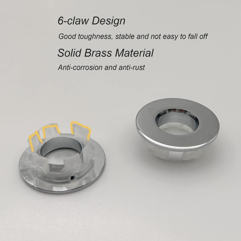 2 Pack Sink Overflow Ring Chrome Bathroom Vanity Sink Overflow