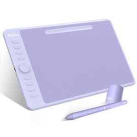 Parblo Intangbo M Drawing Tablet 10x6 inch,Digital Graphic Tablet with 8192 Levels,Battery-Free Stylus and 8 Hot-Keys Drawing Pad,Work with Window/Mac,Android,Purple