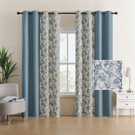 Sage Green Floral Curtains, 70s Farmhouse Country Drapes, Provide Privacy, Reduce Light, and Add A Vintage Cute Aesthetic. Thermal Insulated for Bedroom/Living Room (Blue, 2 Panels, W52 X L63)