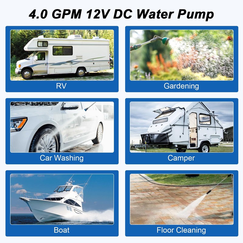 DICMIC 4.0 GPM 12V DC 45 PSI Revolution Water Pump