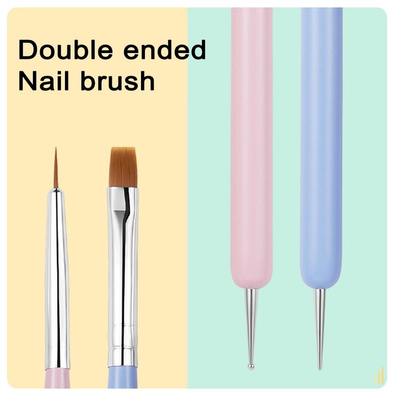 GEMBITYFUL Nail Art Brushes 6Pcs - Painting, Liner, Dotting Pens