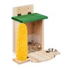 Relaxdays 1 x Wooden Squirrel Feeder with Corn Cob Holder
