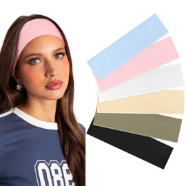 Tumurup Women's Sports Headband Set of 6 - Headband Women's Thin Sweat Headband Non-Slip Hairband Elastic Headbands for Cosmetics Workout Yoga Running Fitness Gym