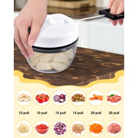 BROTOU Onion Cutter, Vegetable Cutter Manual 520 ml, Vegetable Onion Chopper, Fruit Mixer, Kitchen Multi Chopper for Salad, Meat, Garlic, Nuts, Fruit, Herbs (5-in-1 Allrounder with Brush)