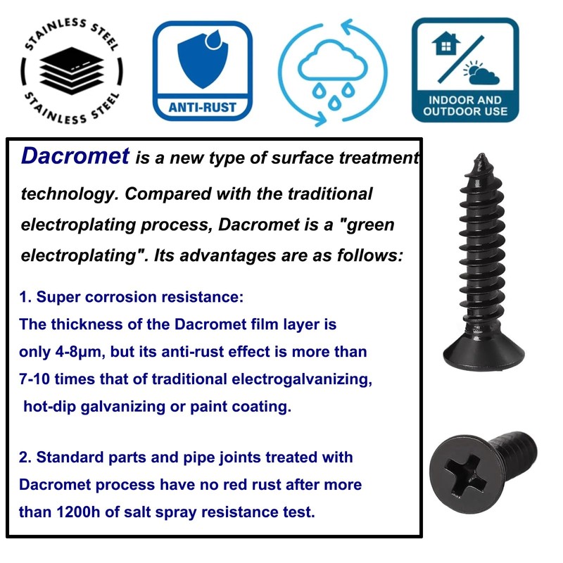 FandWay M3 x 10 mm Flat Head Sheet Metal Screws,