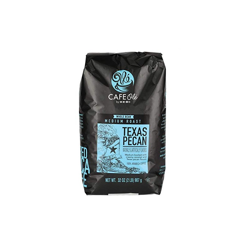 Cafe Ole Texas Pecan Medium Roast Whole Bean Coffee 32