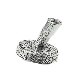 Acxico 1Pcs Vintage Round Metal Insertion Pen Holder Feather Quill Dip Pens Base for School Office Supplies Student Gift