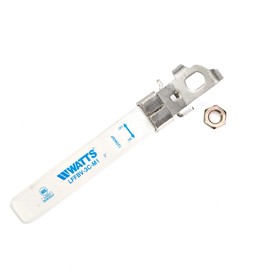 Watts LFFBV-3C-M1 Series 1" Lead-Free 2-Piece Full Port Chrome-Plated Brass Ball Valve with Female Threaded End Connections, Copper Silicon Alloy Body, O-Ring Seal, Steel Handle