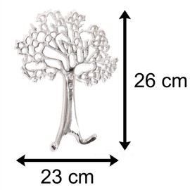 Carousel Home Gifts Stunning Aluminium Tree of Life Wall Hook | Wall Mounted Coat Hanger Pegs | Decorative Silver Metal Wall Door Hooks
