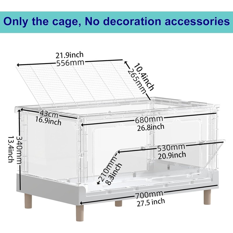 Hamster Cage & Guinea Pig Cages, Acrylic Cage for Small