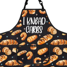 Bread Kitchen Apron Bread Lover Gift I Knead Carbs Apron With Pockets Chef Cooking Kitchen Gift Bread Making Gift (.I KNEAD CARBS apron uk)