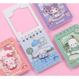 Generic 3D Cute Small Ruled Spiral Notebook, Pocket Notepads, 4.9 x 3.7 inches, 100 Sheets (Purple)