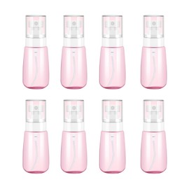 Doromy 8Packs 2Oz 60ml Travel Spray Bottles Fine Mist Hairspray Bottle Plastic Empty Spray Bottles Refillable Leak Proof Spray Bottle for Perfume Essential Oils Toners Pink Color