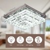 Cainjiazh 11.8" Crystal Chandelier LED Crystal Flush Mount Ceiling Light