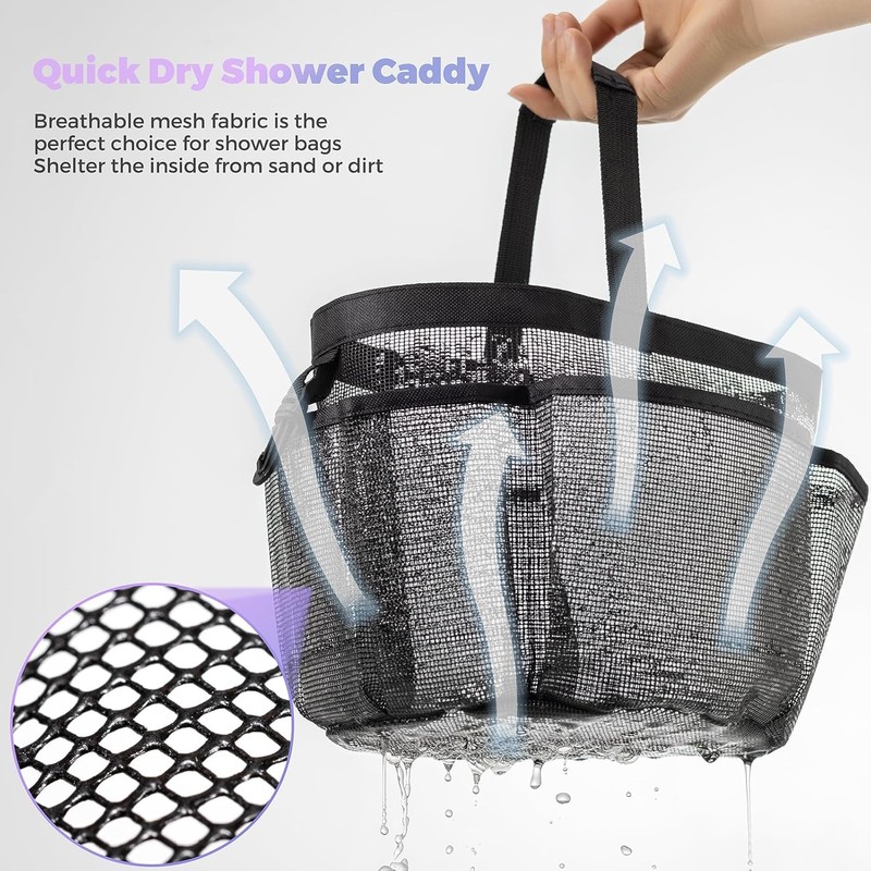 Mesh Shower Caddy Portable，Quick Dry Shower Caddy Bag for Bathroom,