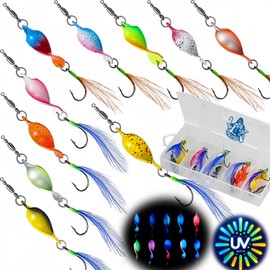 Njord Kalastus Spoons Trout Mega Twist 10 Pieces in Spoonbox | Trout Fishing Spoon Set Trout Bait | Trout Blinker Fishing Trout | Trout Spinner Set Trout Spoon
