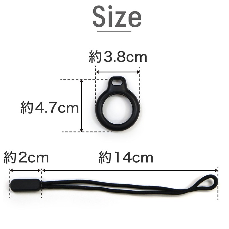 AirTag ATC-007 Case, Black Air Tag, Key Holder, Protective Cover,