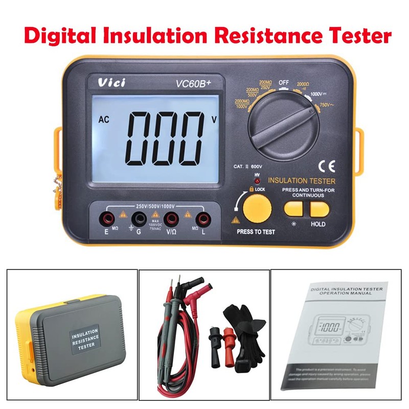 BE-TOOL Insulation Resistance Meter, VCB60+ Digital Insulation Resistance Tester Megger