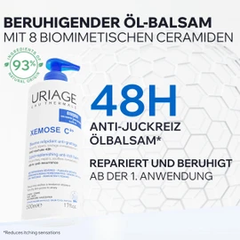 Uriage Xemose C8+ Anti-Itching Balm 500 ml - Nourishes, Repairs, Soothes - Very Dry, Atopic Skin - 8 Biomimetic Ceramides & 10% Shea Butter - Face & Body - Fragrance-Free