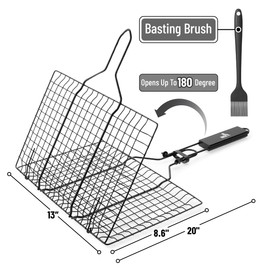 UNCO Stainless Steel Fish & Veg Grill Basket - Black