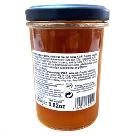 Peach and Apricot Jam with Honey from Corsica, Premium Fruit Preserve, Delicious Breakfast Spread, Made by Charles Antona in The Traditional Way, 1 x Jar, 250g