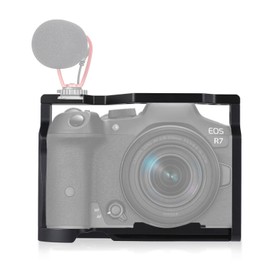 Protective Camera Cage Aluminum Alloy with Cold Shoe MountQuick Release Slot Numerous 1/4in and 3/8in Threaded Holes Compatible with R7/R8 Camera