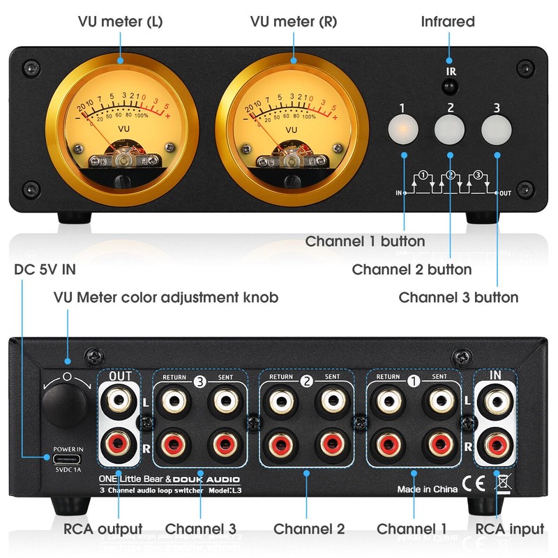 Nobsound Douk Audio L3 3-Channel Loop Switcher Audio Selector Box