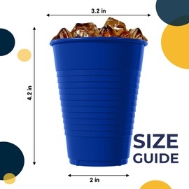 12 oz Dark Blue Plastic Cups for Party 50 Pack | Dark Blue Disposable Cups | Dark Blue Party Cups Disposable | Plastic Party Cups | 12 oz Plastic Cups Disposable | Plastic Drinking Cups | Exquisite