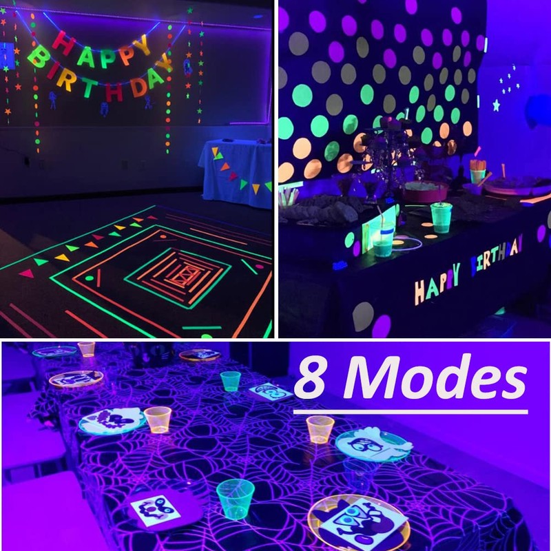 Solhice Black Light Curtain String Lights for Glow Party 10ft