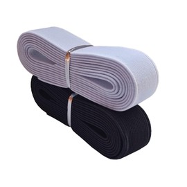 Bandas elásticas de 2 pulgadas, 4 yardas, 2 colores, tela de sarga de doble cara, elástica, plana, elástica, para coser pantalones en la cintura (color mixto 6, 2 pulgadas, 225037)