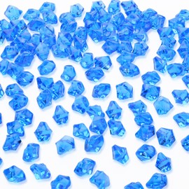 AWARDSEN Pack of 500 Blue Acrylic Decorative Diamonds, Gemstones for Wedding, Crafts Decoration, Glitter Stones, Decorative Stones, Party, Vase Funding, Muggle Stones, Colourful