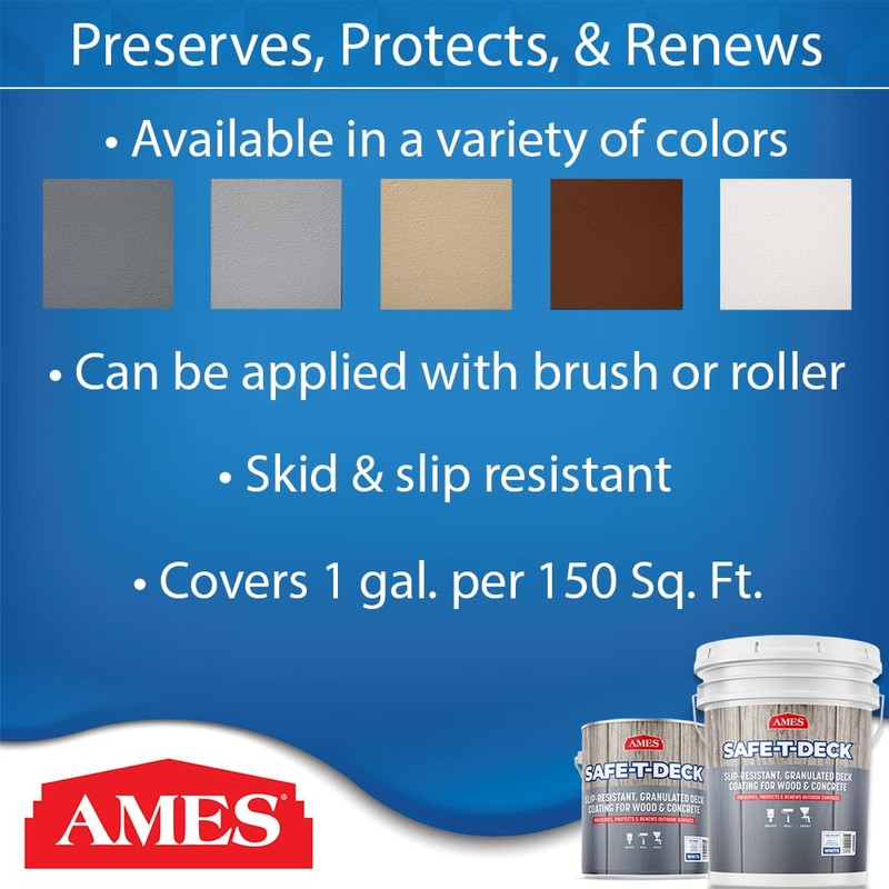 Ames Safe-T-Deck Granulated Formula Exterior Paint - 1 Gallon Coco