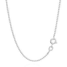 NKlaus 925 Sterling Silver Ball Chain for Pendant Silver Chain 1.20 mm Wide, Sterling Silver, No Gemstone