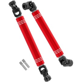 RcarmubWow RC Universal Driveshafts 123-150MM Axles Upgrades Part for 1/10 RC Crawler Axia1 SCX10 II Redcat Gen7/Pro GEN8 RC4WD D90,Harden Steel w/Alloy Aluminium Universal CVD 2pcs,123MM-150MM,Red