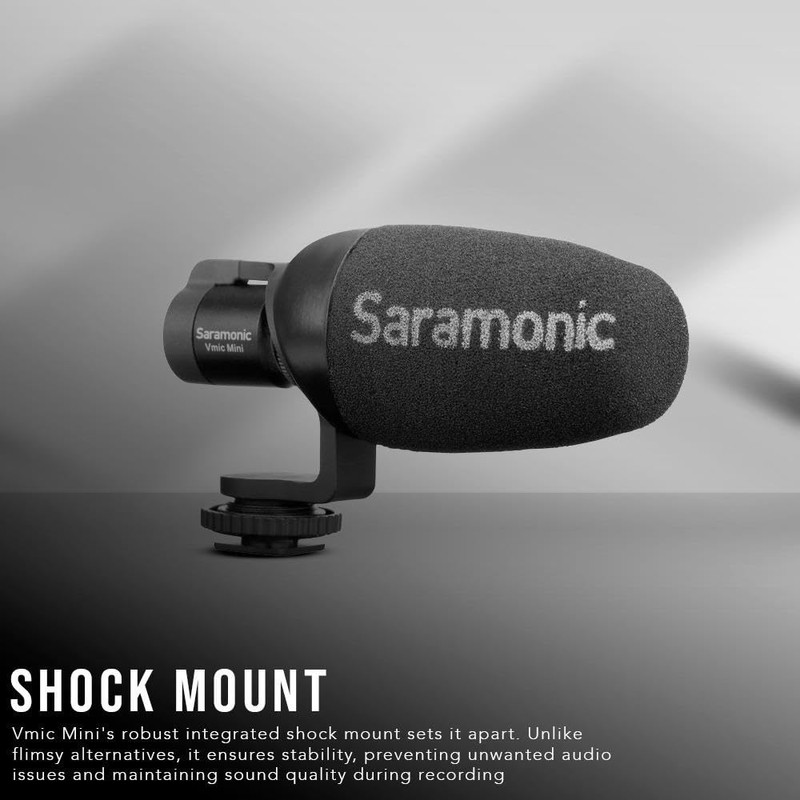 Saramonic Vmic Mini Ultra-Compact Camera-Mountable Shotgun Microphone Bundle with Hard