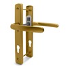 TSS Gold UPVC Door Handle Pair Set, 92mm PZ (Centres),