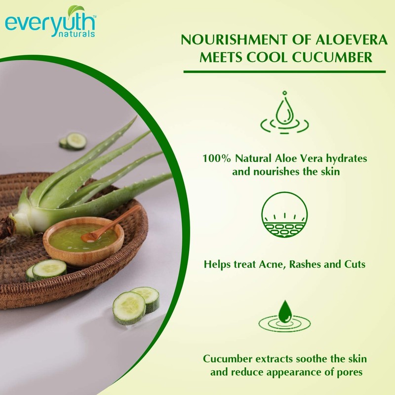 Everyuth Gel Nutritivo Natural De Aloe Vera Y Pepino, 100