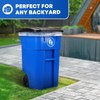 PLASTIC PRINCE 50 Gallon Trash Can, Blue Outdoor Garbage Can,