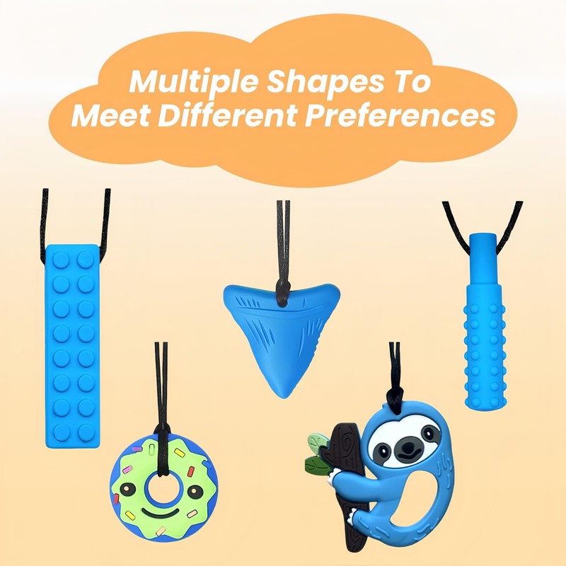 RUIOMII Pack of 5 Chew Chain for Children Adhs, Teething