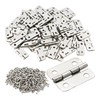 AUXBC 80Pcs 18x15mm Silver Mini Hinges for Wooden Box, Small