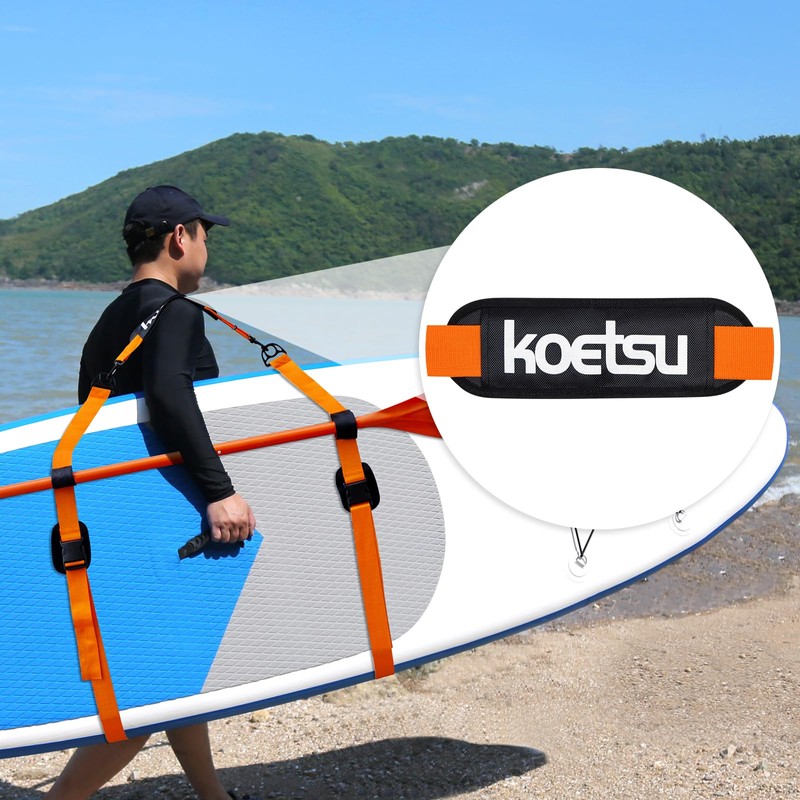 KOETSU Adjustable SUP Carry Straps - Padded Kayak & Paddle