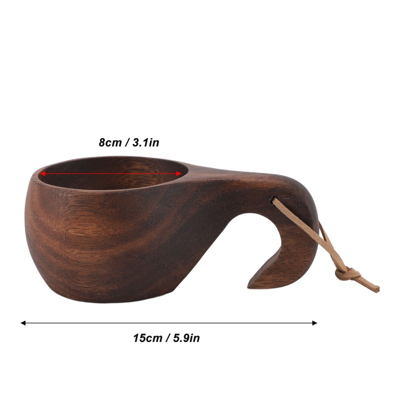220ml Wooden Coffee Cup Comfortable Grip Handmade Eco Friendly Hot