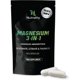 Magnesium Glycinate 3 in 1 Pure Complex 60 Capsules, 1800mg UK Magnesium Supplements for Sleep & Stress Relief, Bisglycinate, Citrate & Taurate Chelated Tablets Providing 352mg Elemental