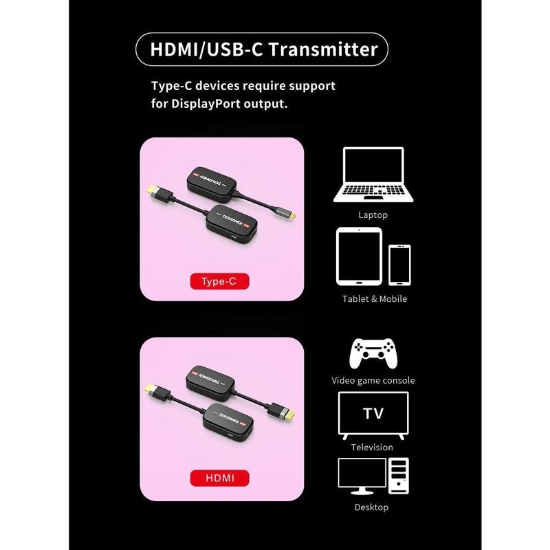 Jaspertronics™ Wireless HDMI Transmitter and Receiver, Extender for Streaming Video