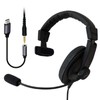 SOUNDWARRIOR Sealed Lightweight Single Ear Overhead Headset with USB-C Adapter,