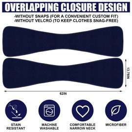 6 Pcs Adult Bibs Scarf for Eating Dignity Dining Protectors Scarf Bibs for Elderly Senior Citizens Washable(Blue)