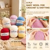 Aeelike Merino Wool Yarn for Knitting and Crochet, 3x100g, Light