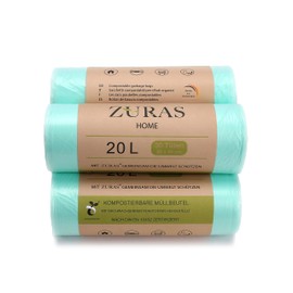 Zuras Organic Bin Liners 20 L, Pack of 150, Waterproof and Tear-Resistant